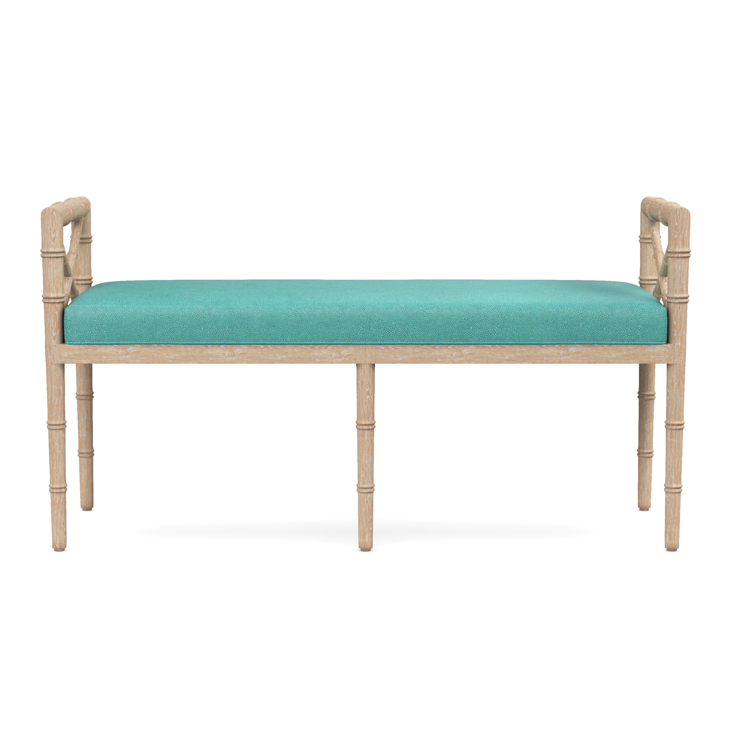 Danica Bamboo Style Upholstered Wood Bench