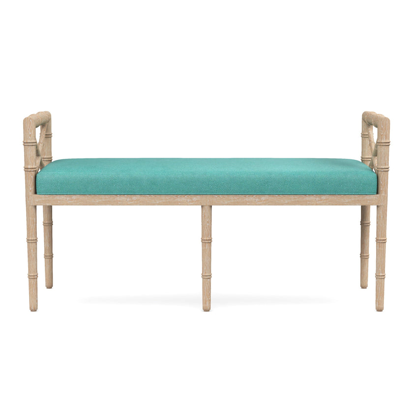 Danica Bamboo Style Upholstered Wood Bench