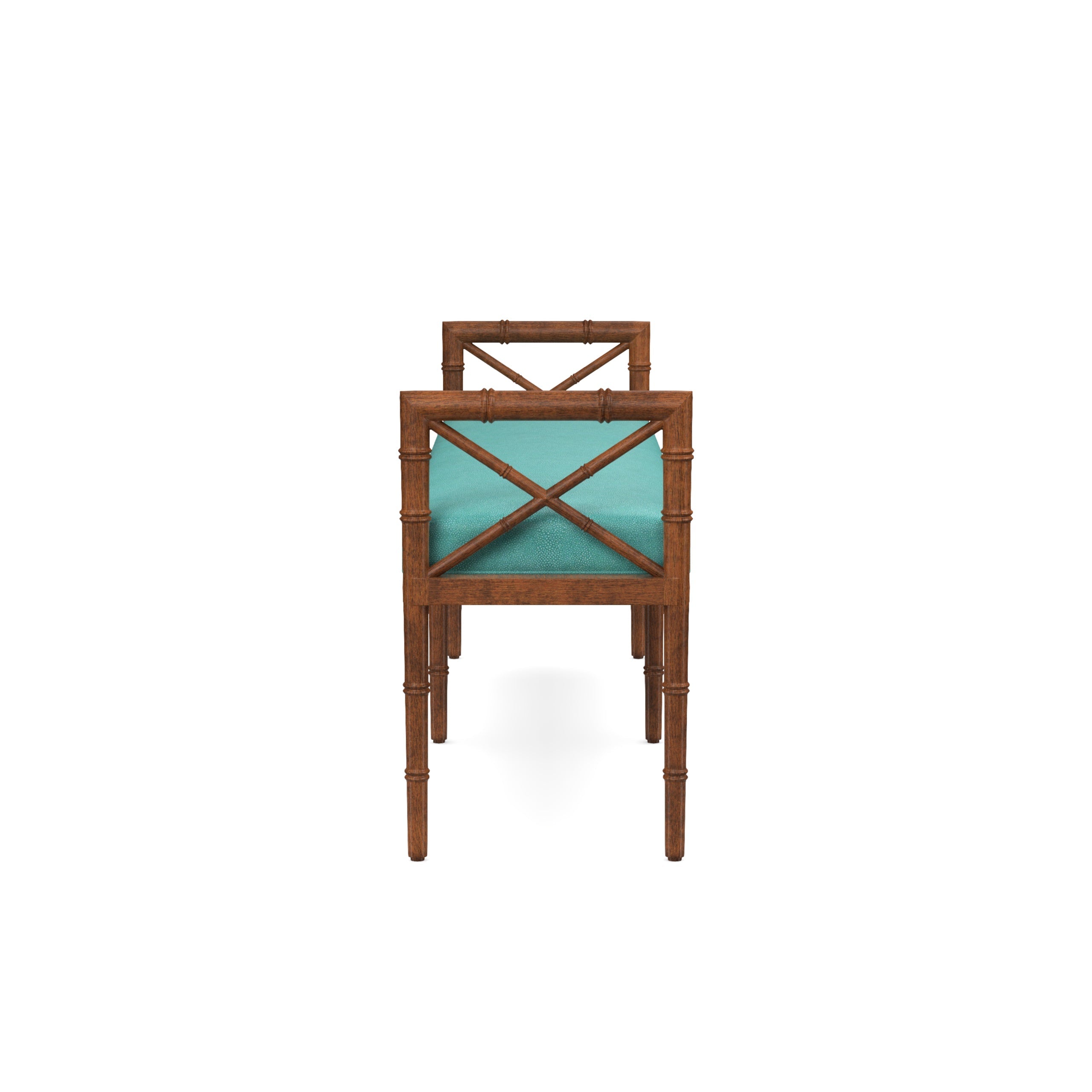Danica Bamboo Style Upholstered Wood Bench