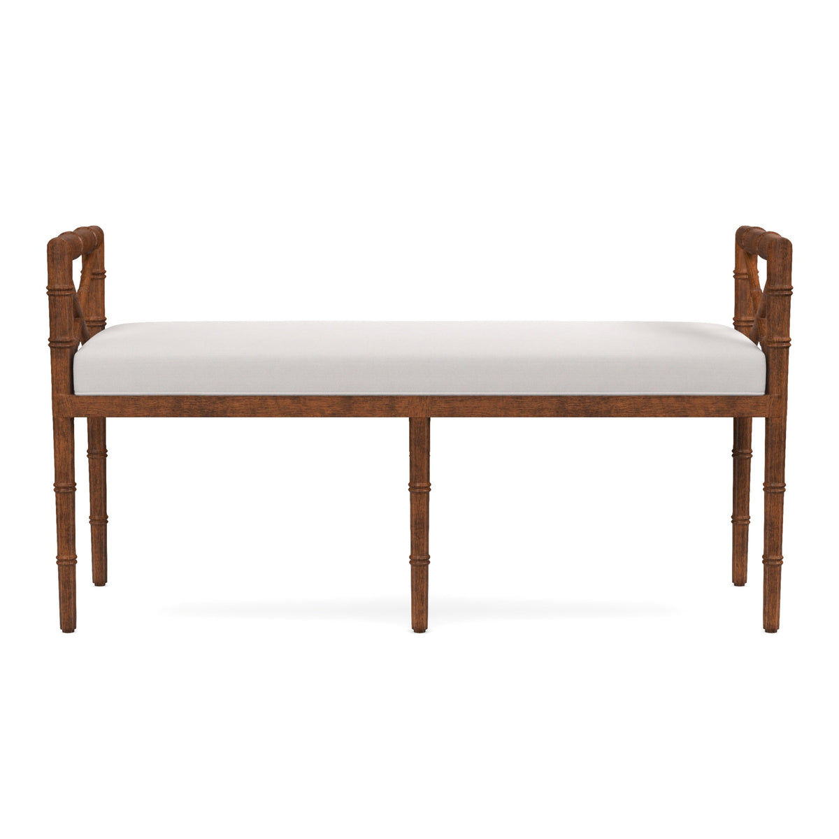 Danica Bamboo Style Upholstered Wood Bench