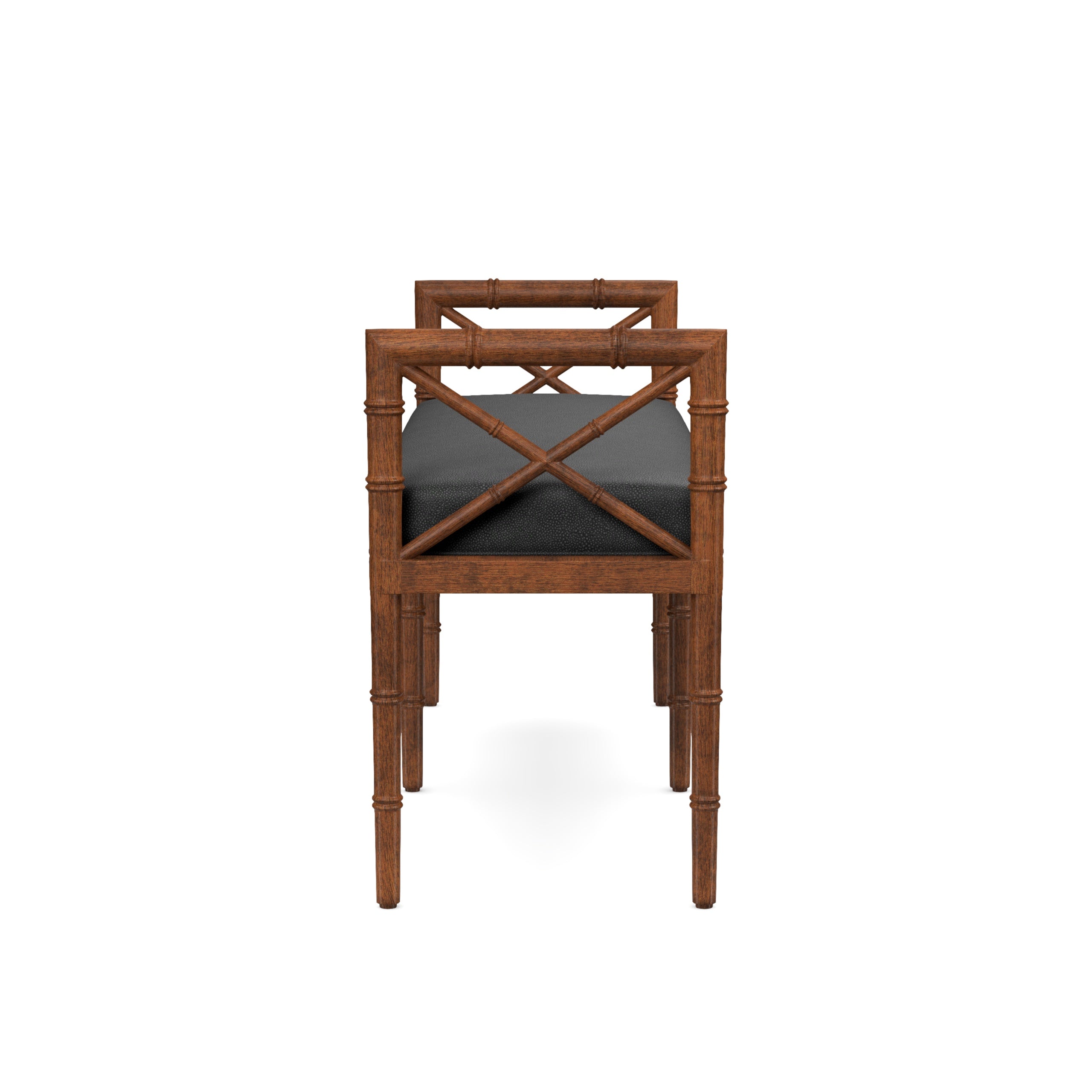 Danica Bamboo Style Upholstered Wood Bench