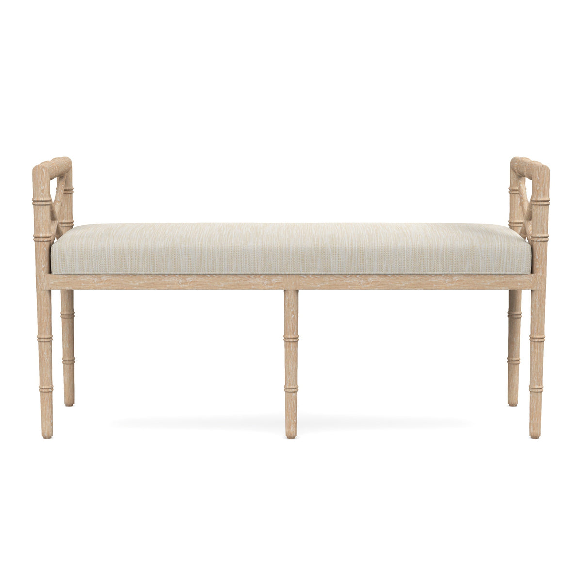 Danica Bamboo Style Upholstered Wood Bench