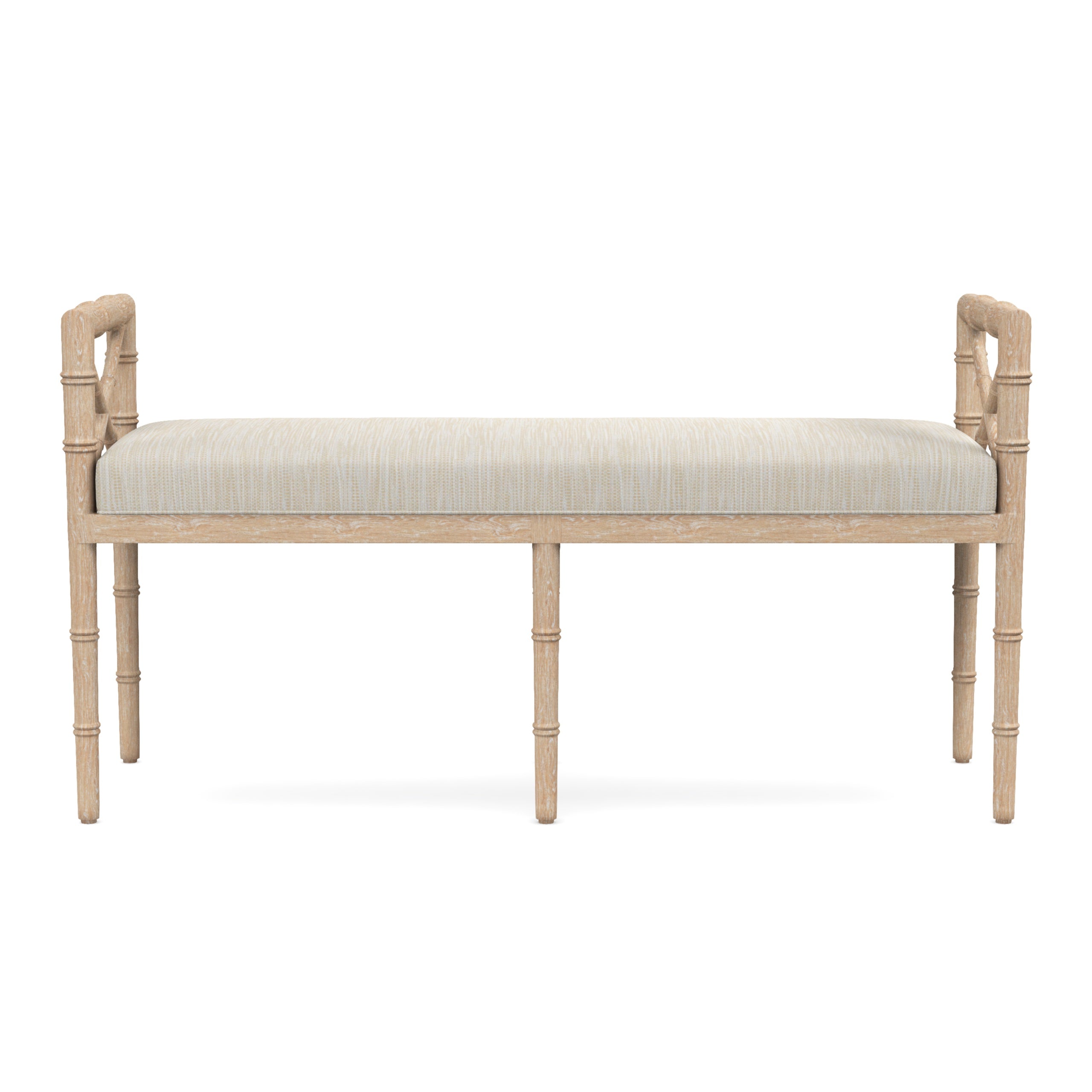 Danica Bamboo Style Upholstered Wood Bench