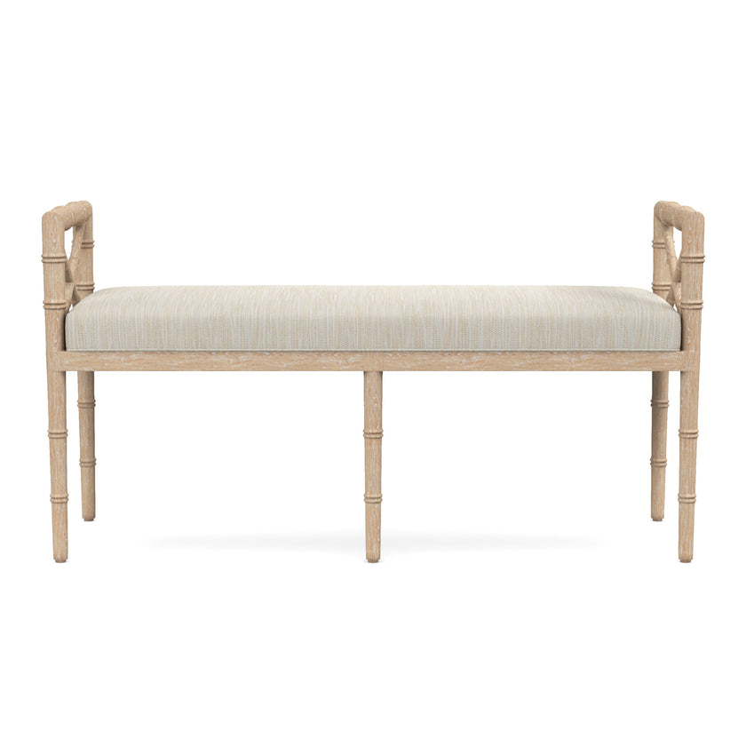 Danica Bamboo Style Upholstered Wood Bench