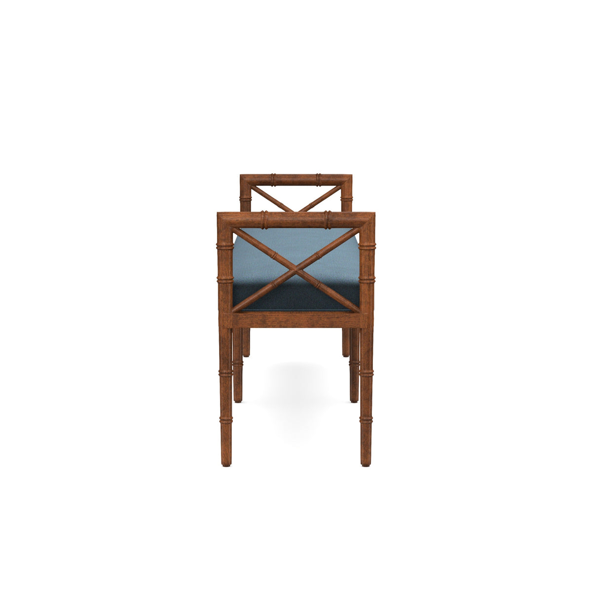 Danica Bamboo Style Upholstered Wood Bench