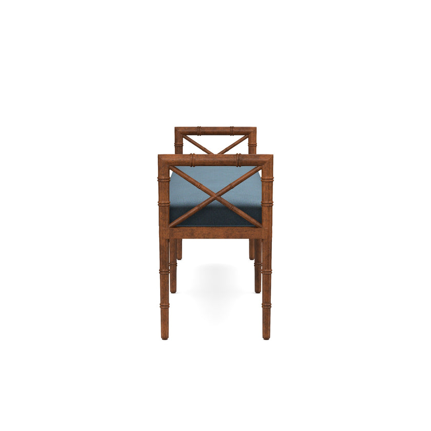 Danica Bamboo Style Upholstered Wood Bench