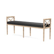 Danica Bamboo Style Upholstered Wood Bench
