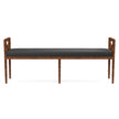 Danica Bamboo Style Upholstered Wood Bench