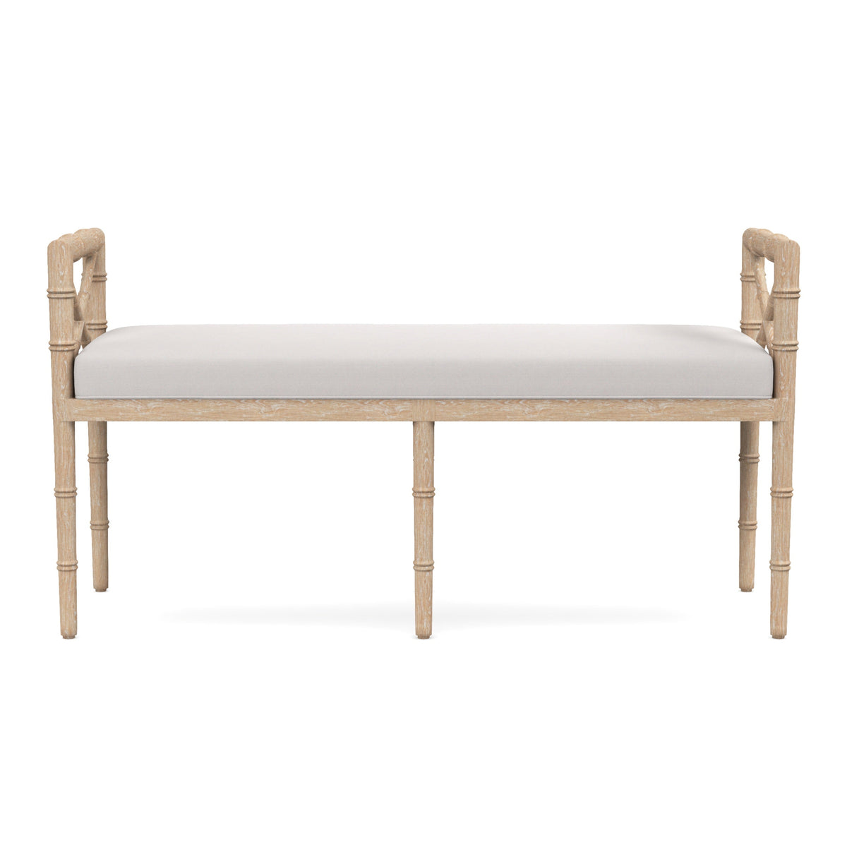 Danica Bamboo Style Upholstered Wood Bench