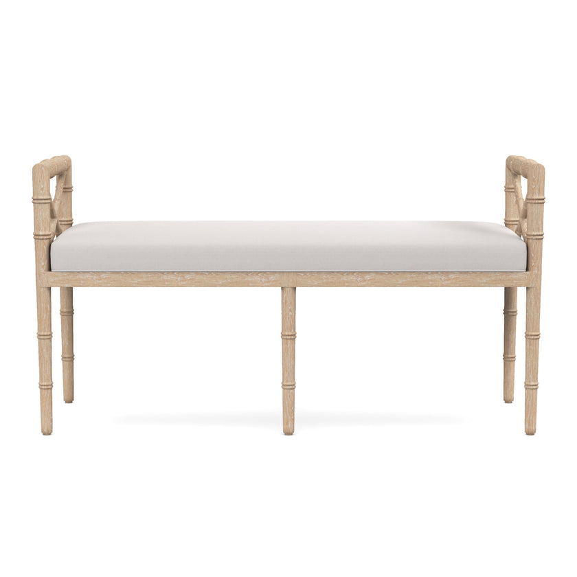 Danica Bamboo Style Upholstered Wood Bench