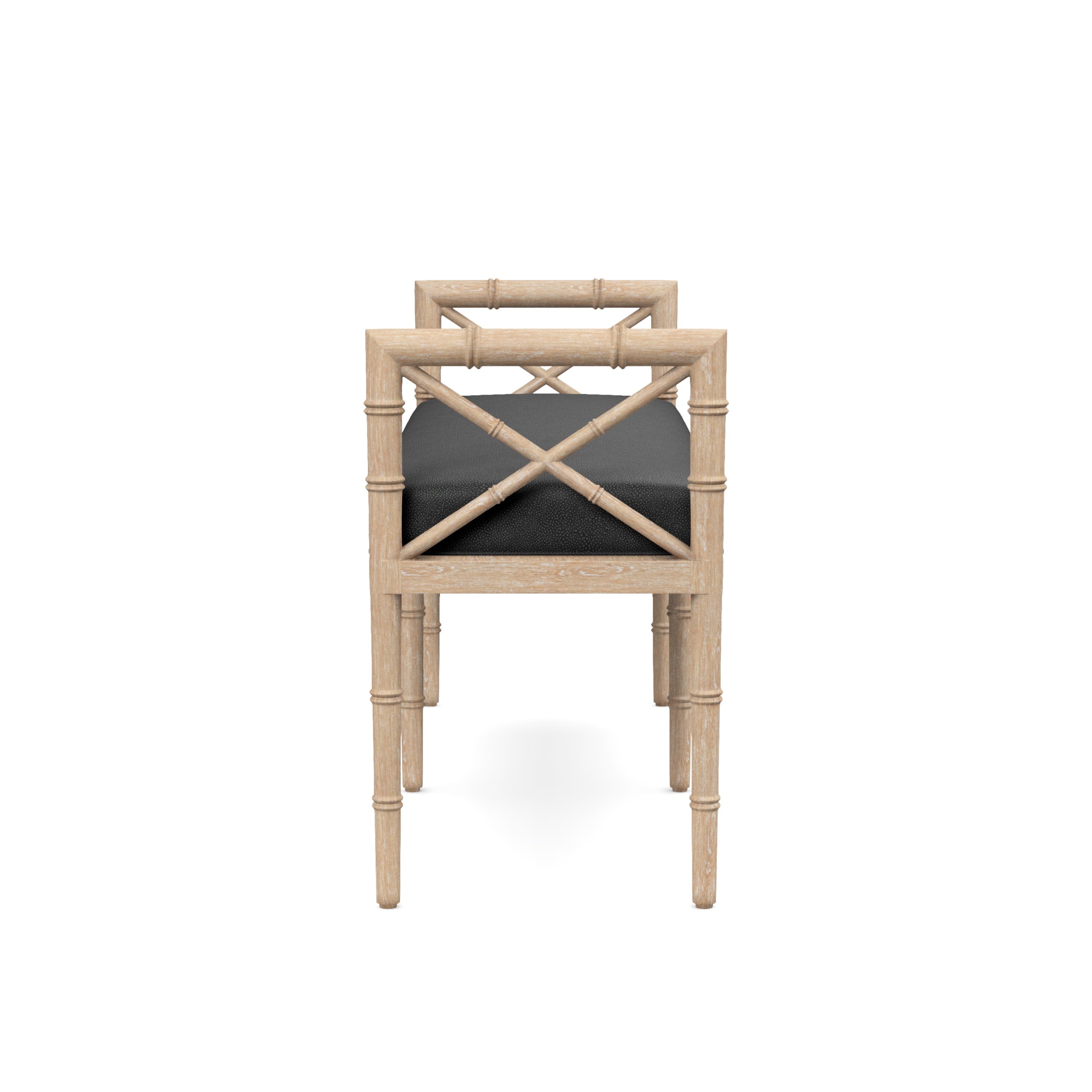 Danica Bamboo Style Upholstered Wood Bench