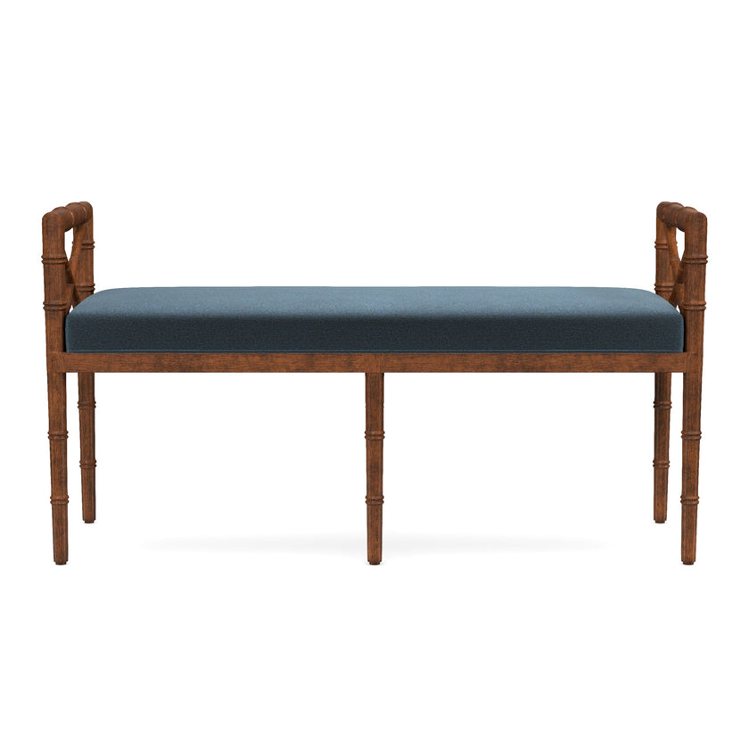 Danica Bamboo Style Upholstered Wood Bench