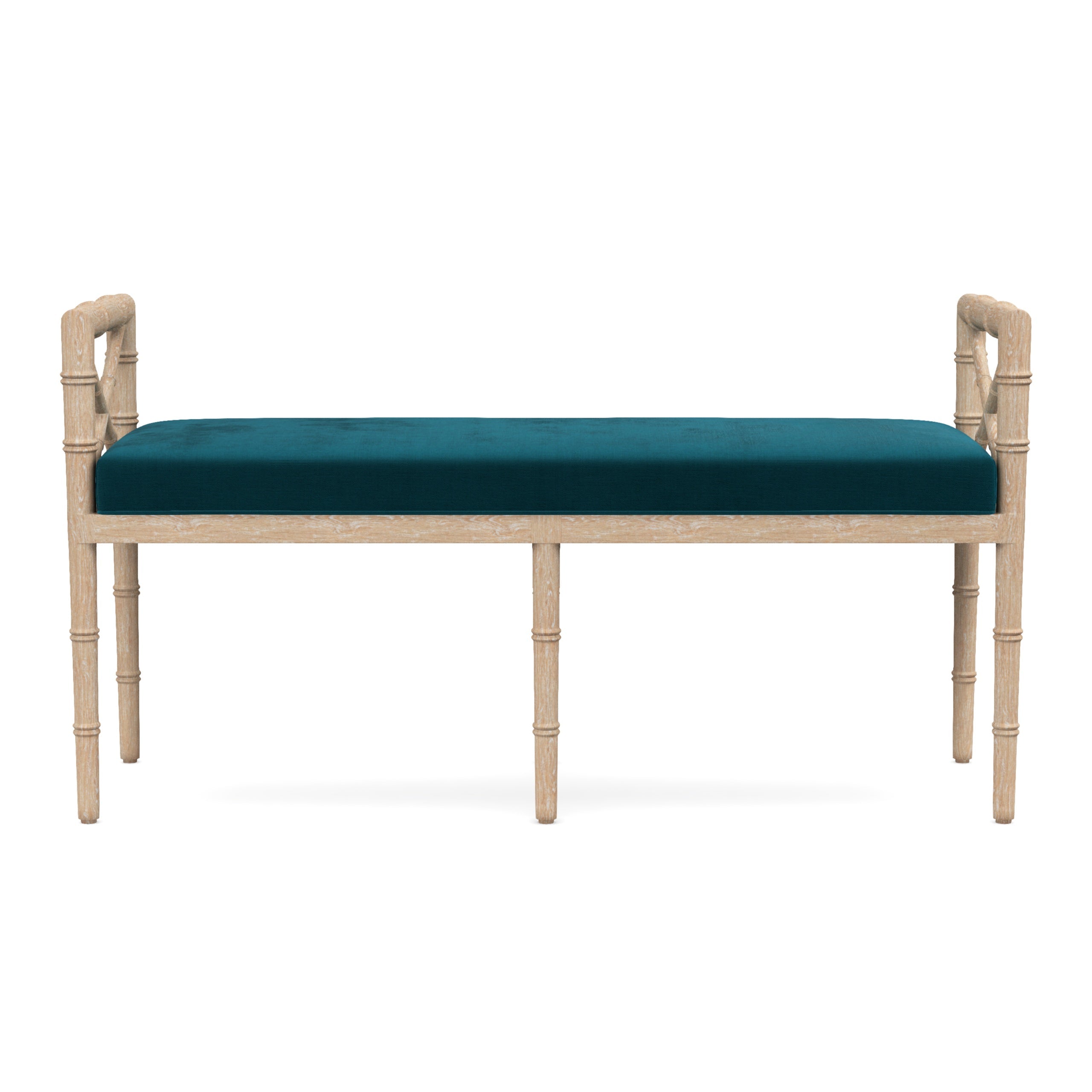 Danica Bamboo Style Upholstered Wood Bench