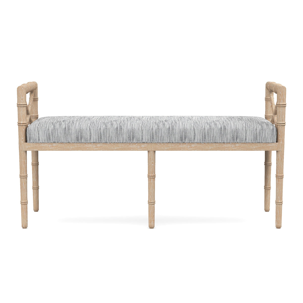 Danica Bamboo Style Upholstered Wood Bench