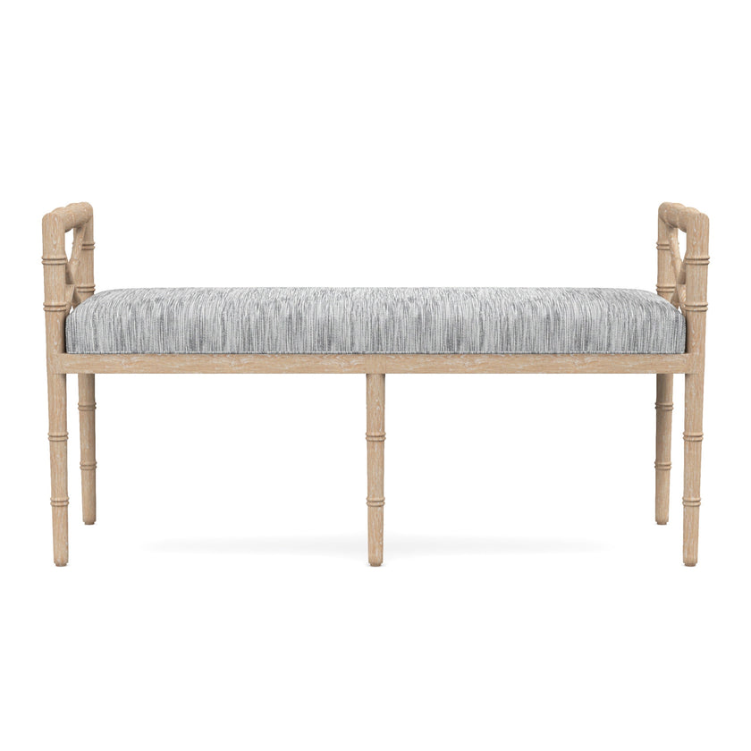 Danica Bamboo Style Upholstered Wood Bench