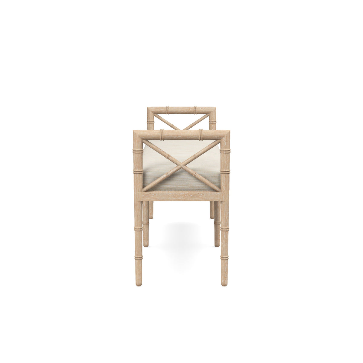 Danica Bamboo Style Upholstered Wood Bench