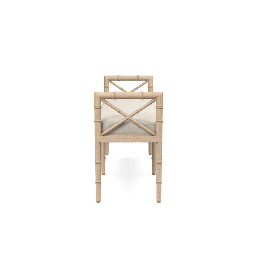 Danica Bamboo Style Upholstered Wood Bench