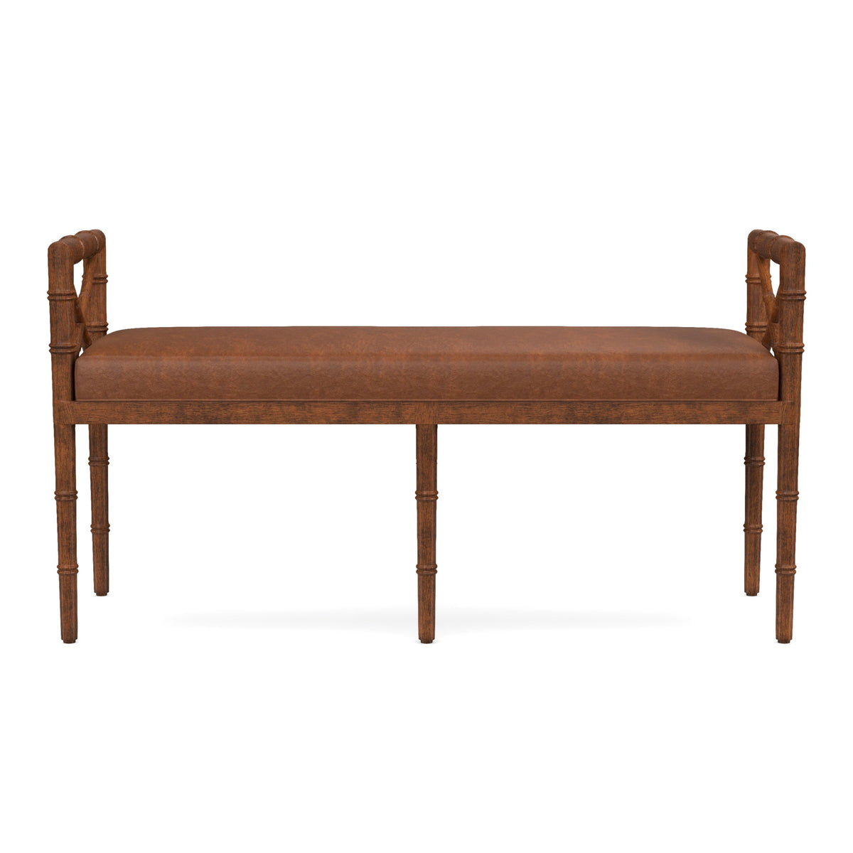 Danica Bamboo Style Upholstered Wood Bench