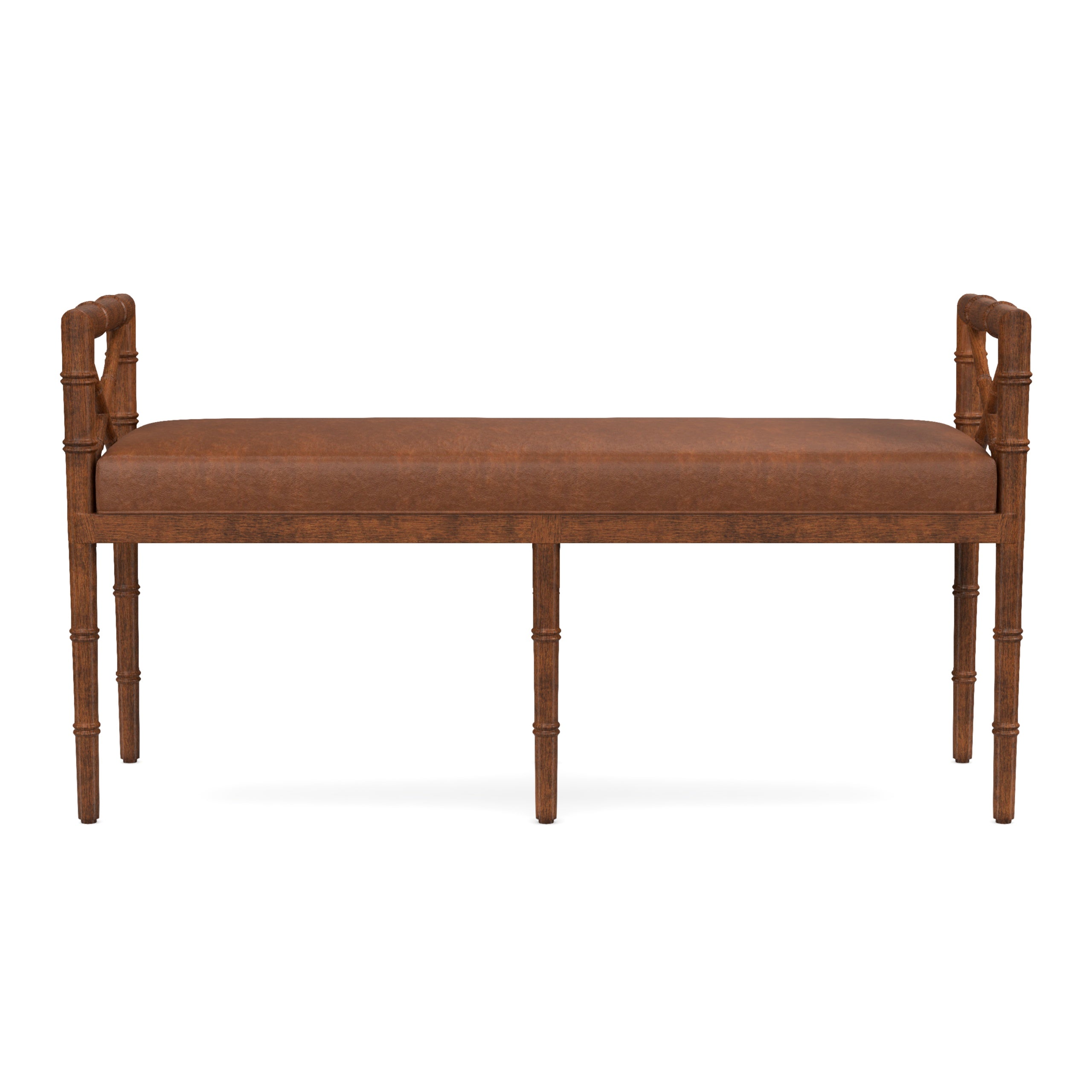 Danica Bamboo Style Upholstered Wood Bench