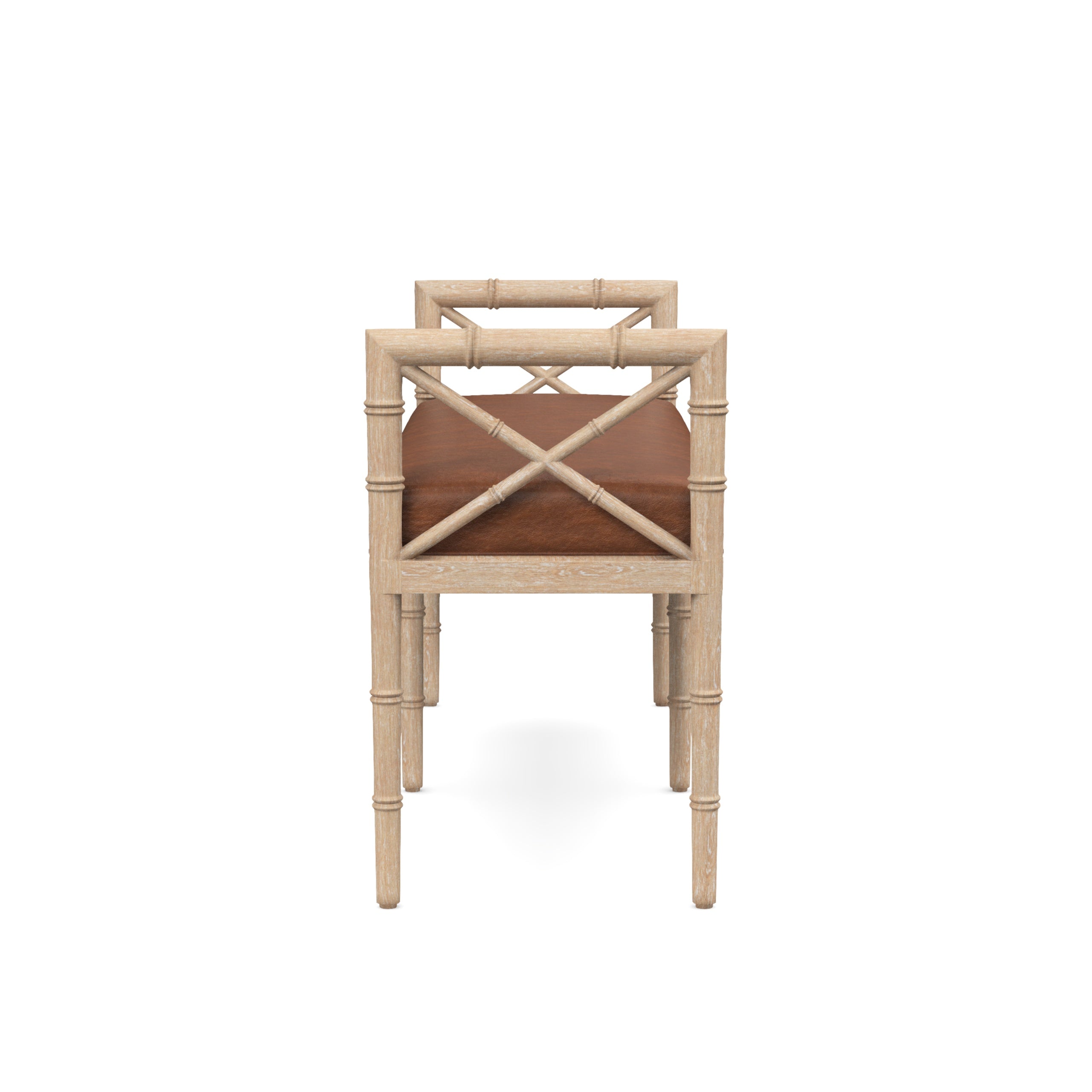 Danica Bamboo Style Upholstered Wood Bench