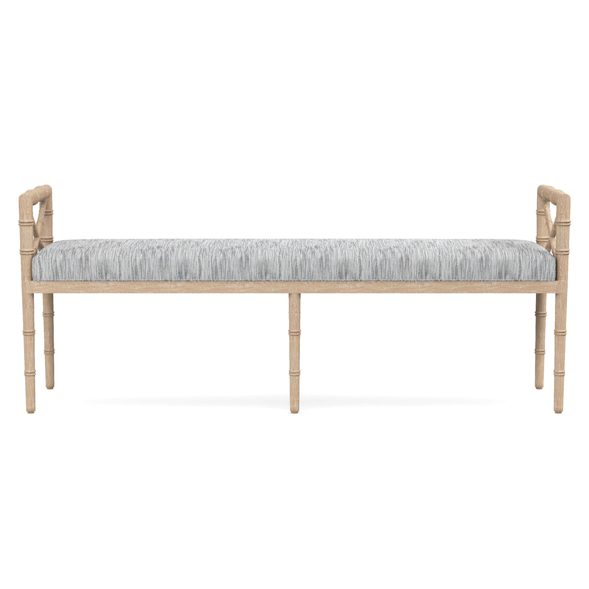 Danica Bamboo Style Upholstered Wood Bench