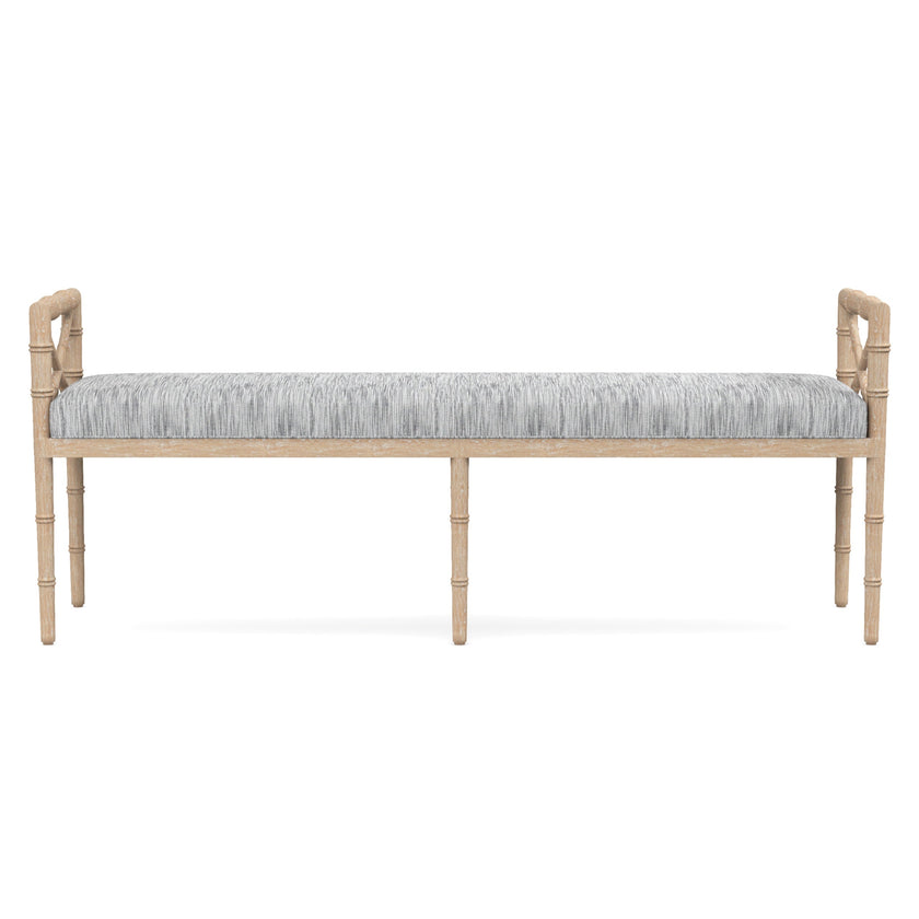 Danica Bamboo Style Upholstered Wood Bench