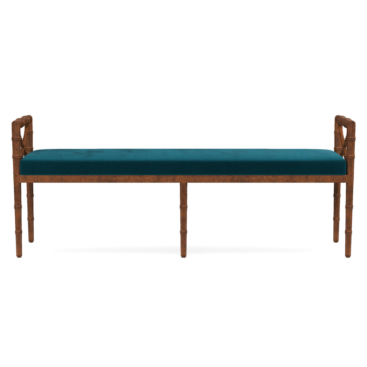 Danica Bamboo Style Upholstered Wood Bench