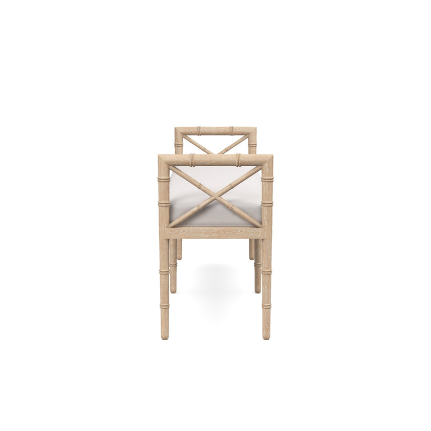 Danica Bamboo Style Upholstered Wood Bench
