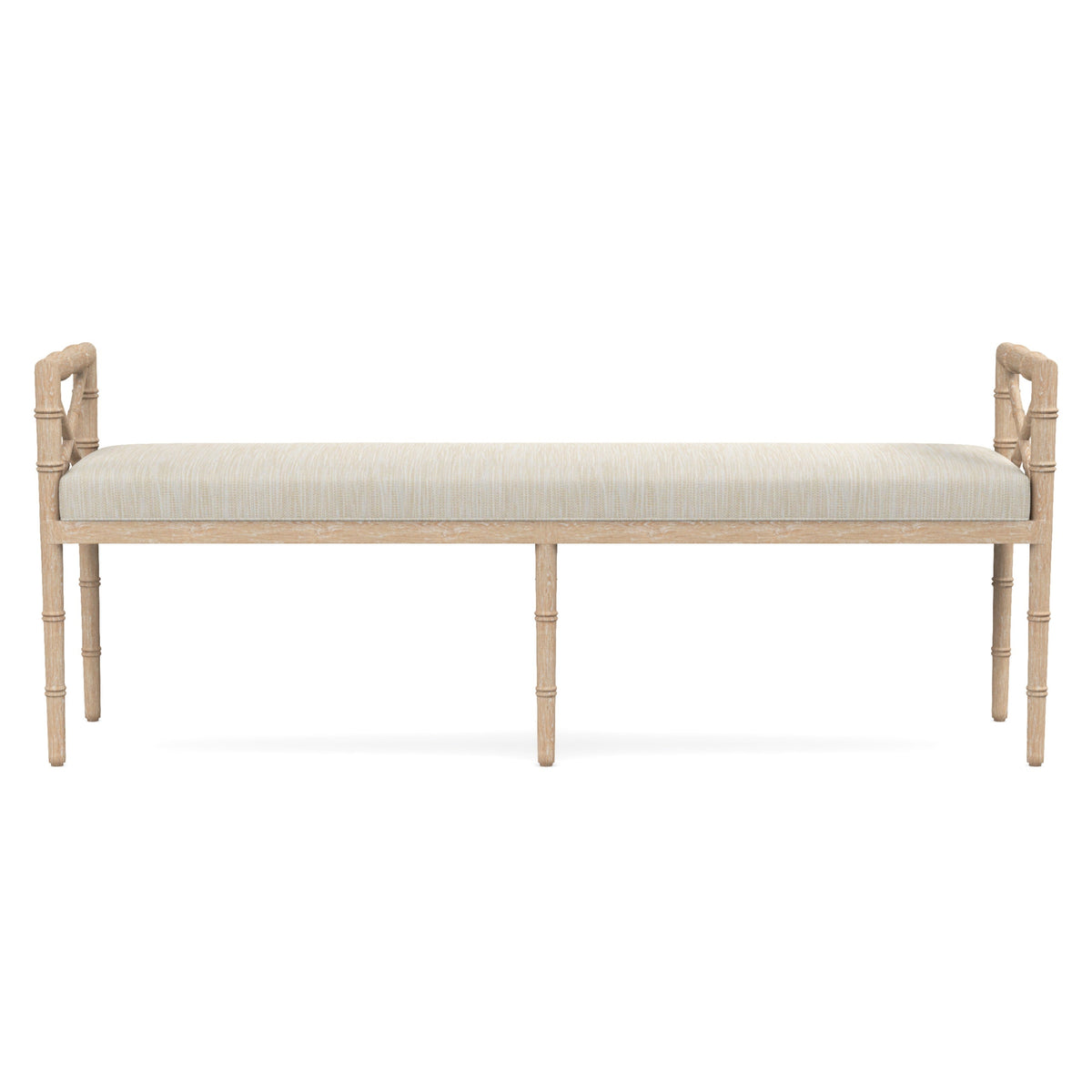 Danica Bamboo Style Upholstered Wood Bench