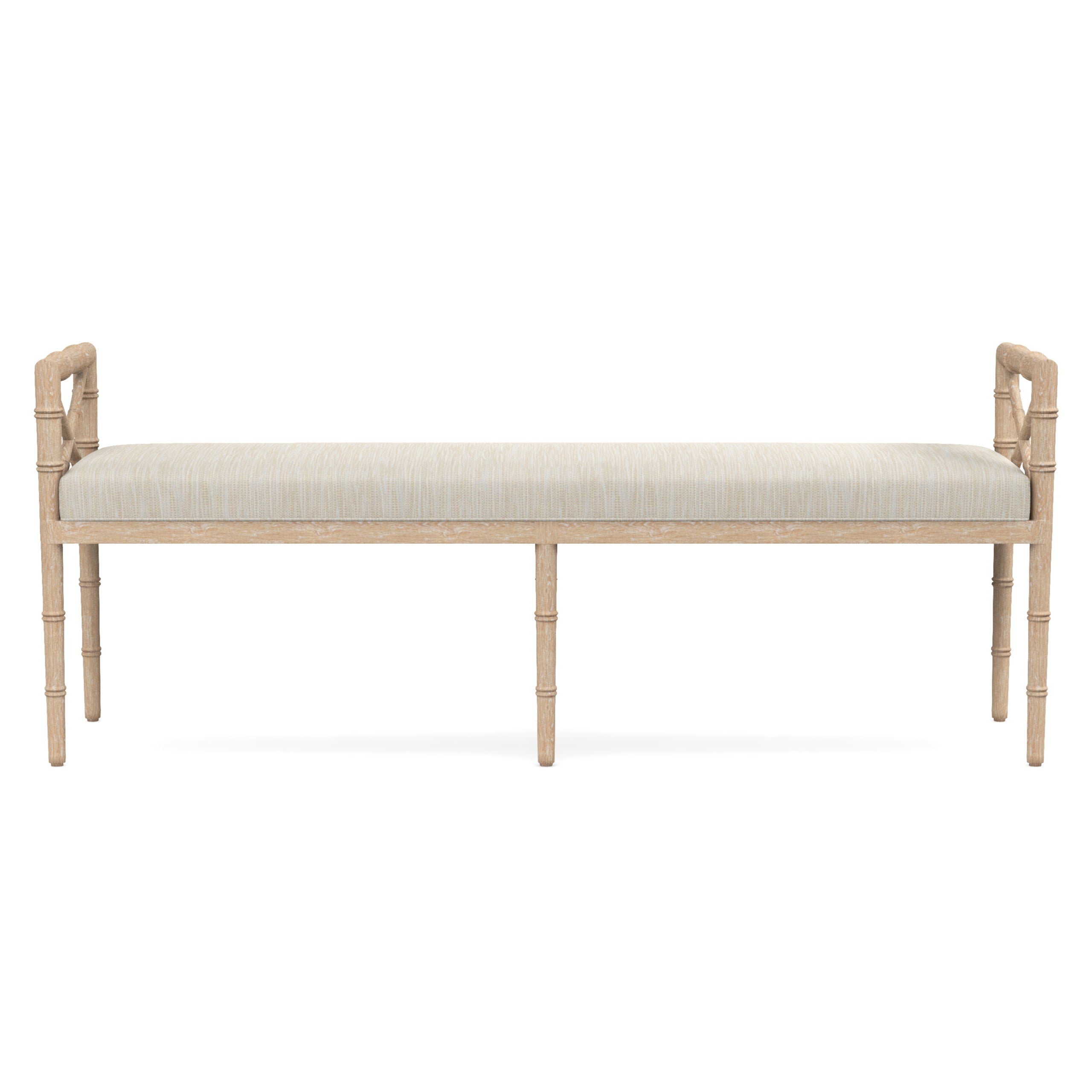 Danica Bamboo Style Upholstered Wood Bench