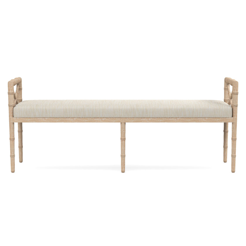 Danica Bamboo Style Upholstered Wood Bench