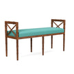 Danica Bamboo Style Upholstered Wood Bench