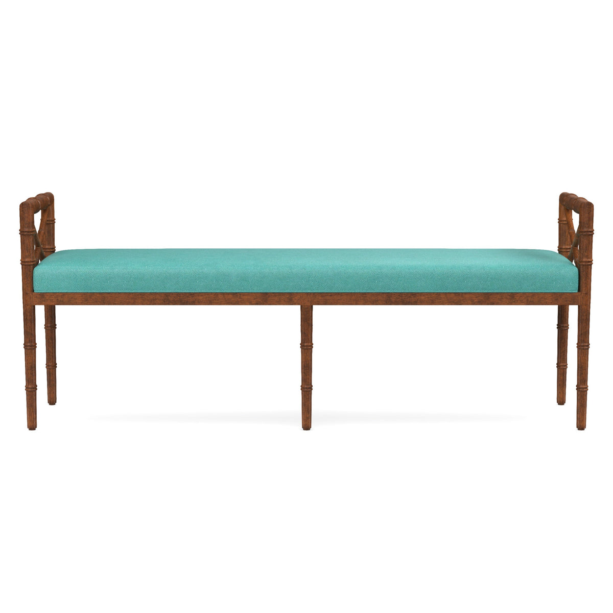 Danica Bamboo Style Upholstered Wood Bench