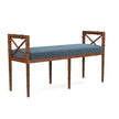 Danica Bamboo Style Upholstered Wood Bench