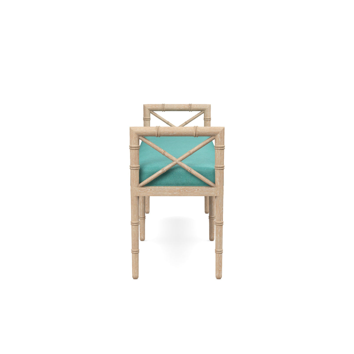 Danica Bamboo Style Upholstered Wood Bench
