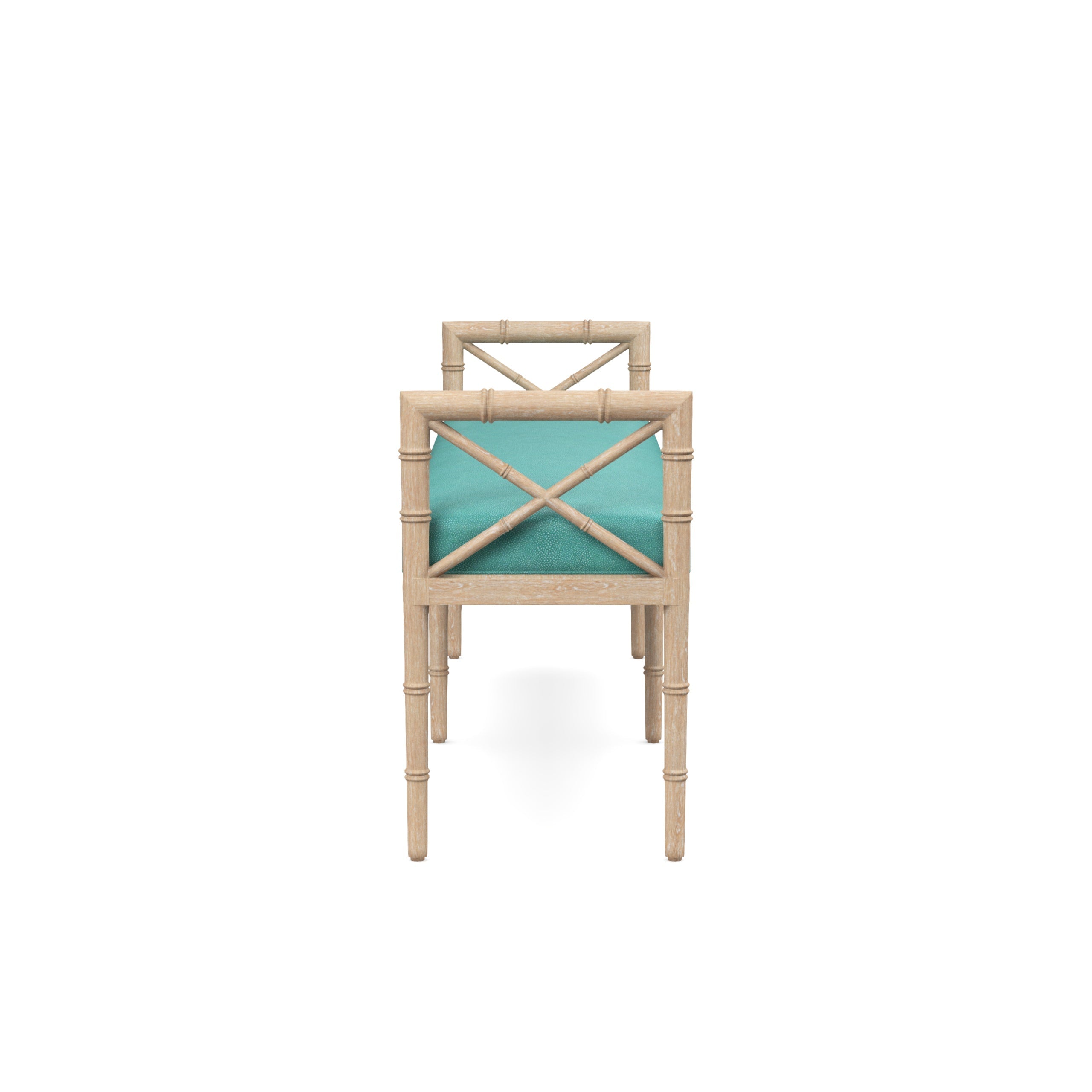 Danica Bamboo Style Upholstered Wood Bench