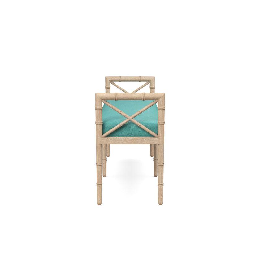 Danica Bamboo Style Upholstered Wood Bench