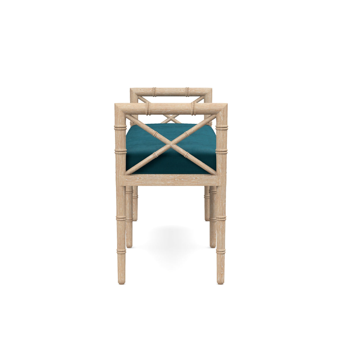 Danica Bamboo Style Upholstered Wood Bench