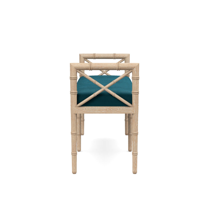 Danica Bamboo Style Upholstered Wood Bench