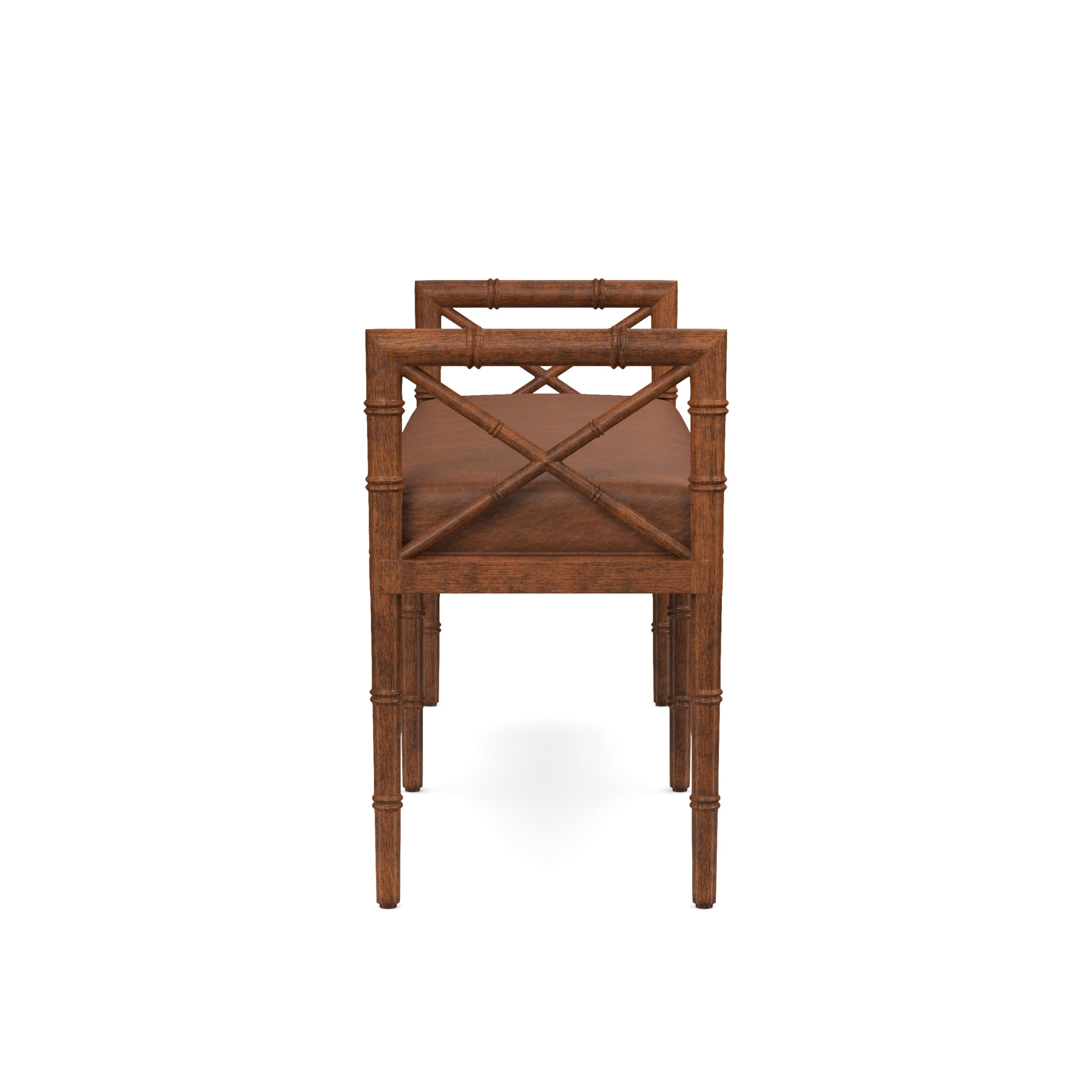 Danica Bamboo Style Upholstered Wood Bench