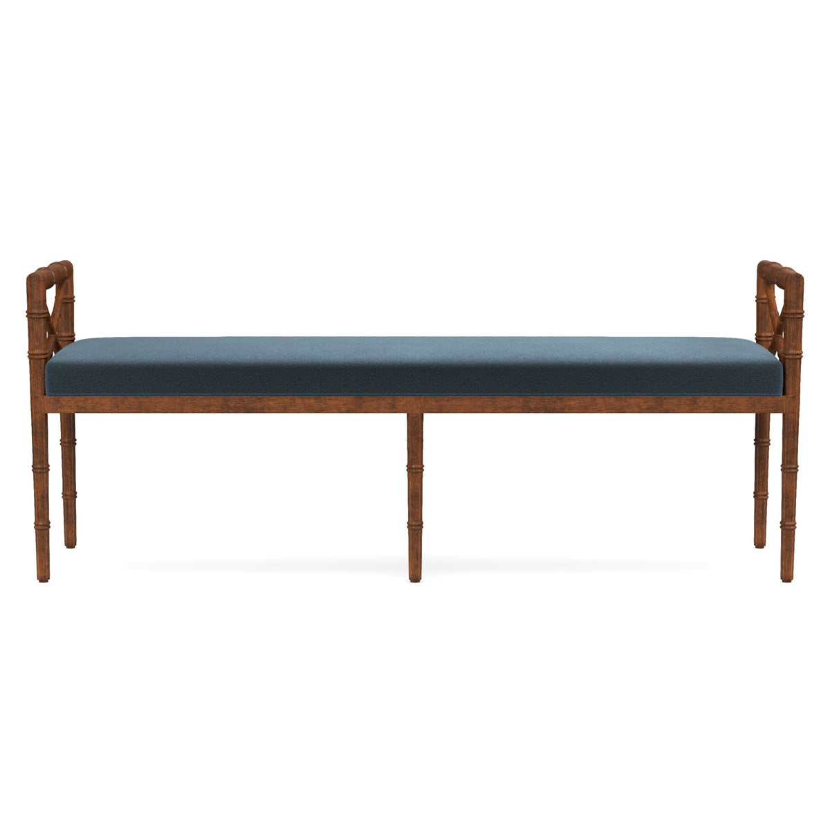 Danica Bamboo Style Upholstered Wood Bench