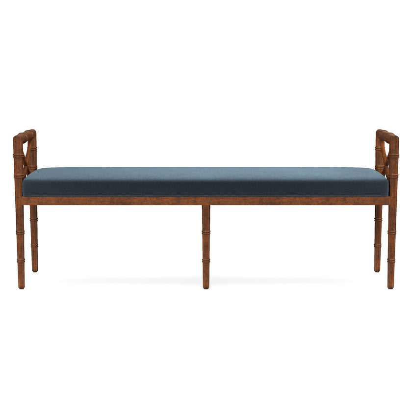 Danica Bamboo Style Upholstered Wood Bench