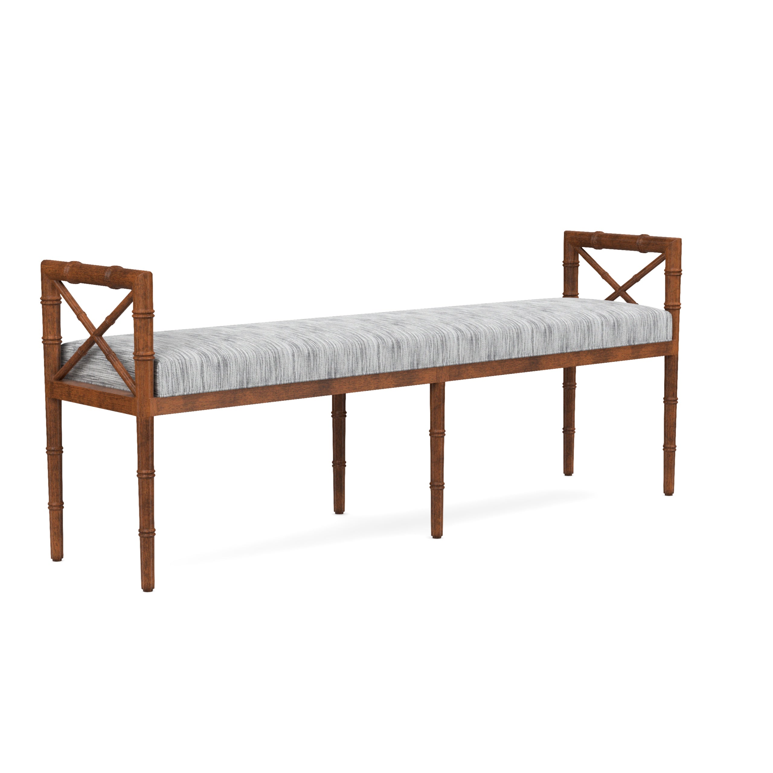 Danica Bamboo Style Upholstered Wood Bench