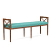 Danica Bamboo Style Upholstered Wood Bench