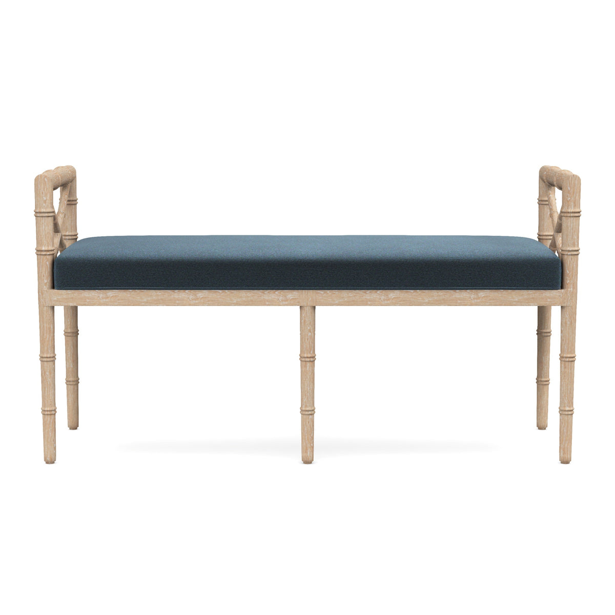 Danica Bamboo Style Upholstered Wood Bench