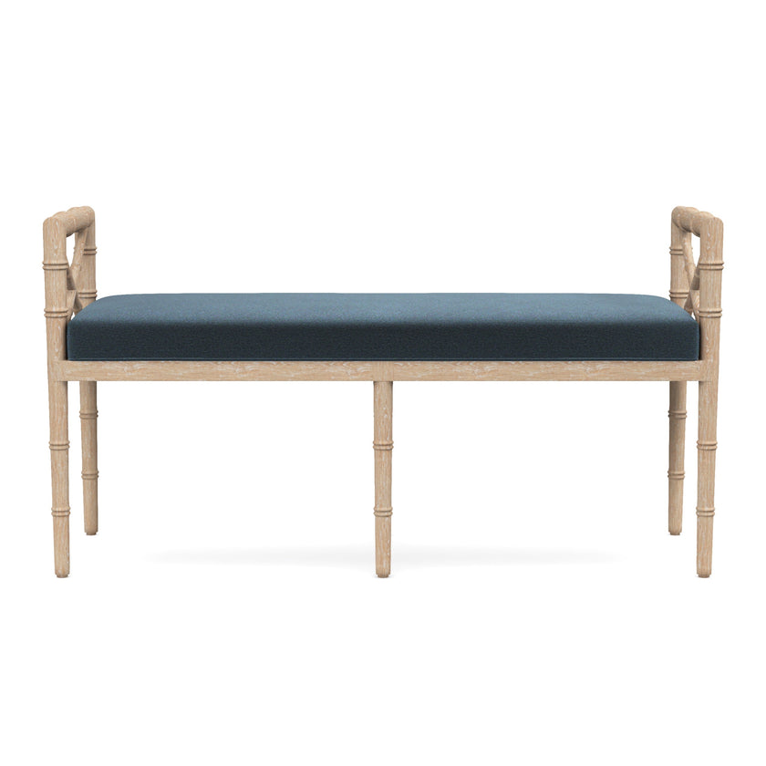 Danica Bamboo Style Upholstered Wood Bench