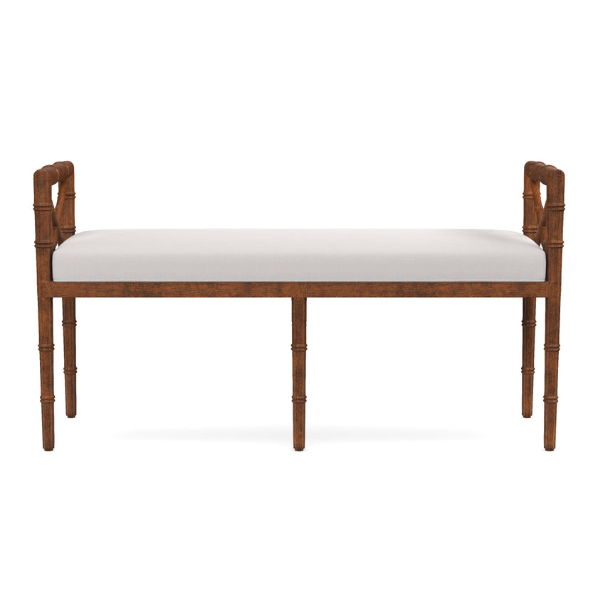 Danica Bamboo Style Upholstered Wood Bench