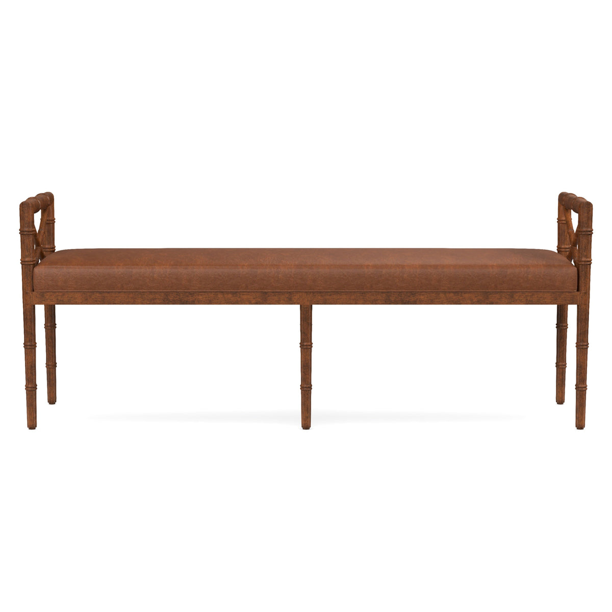 Danica Bamboo Style Upholstered Wood Bench