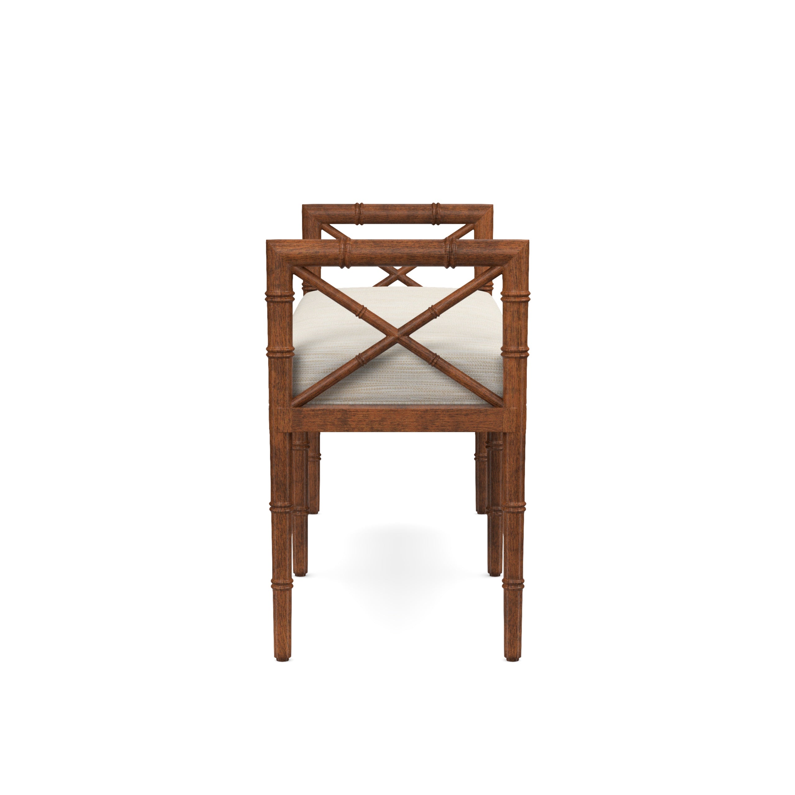 Danica Bamboo Style Upholstered Wood Bench