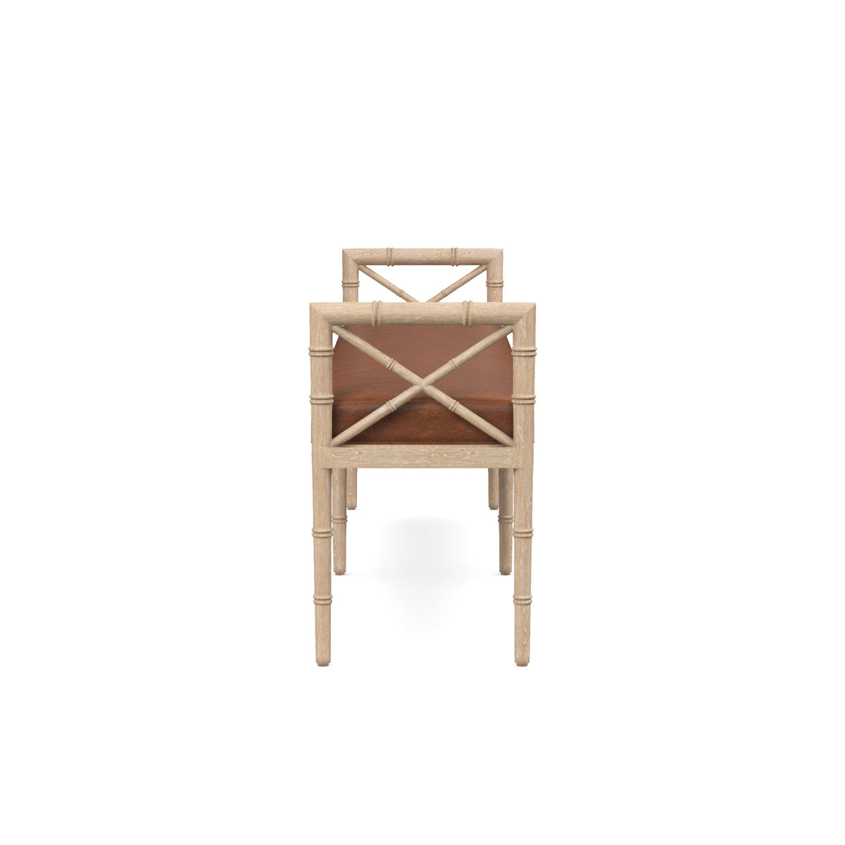 Danica Bamboo Style Upholstered Wood Bench